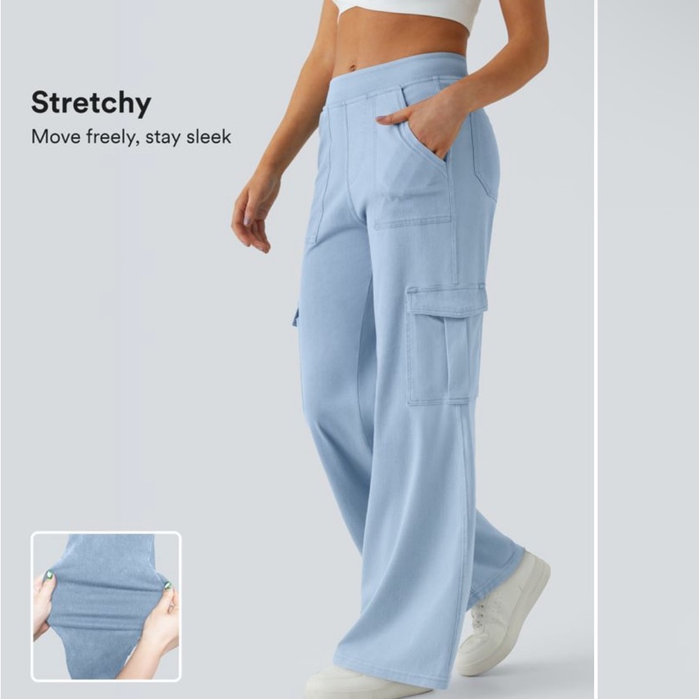 NEW with tags halara wide leg denim cargo pants